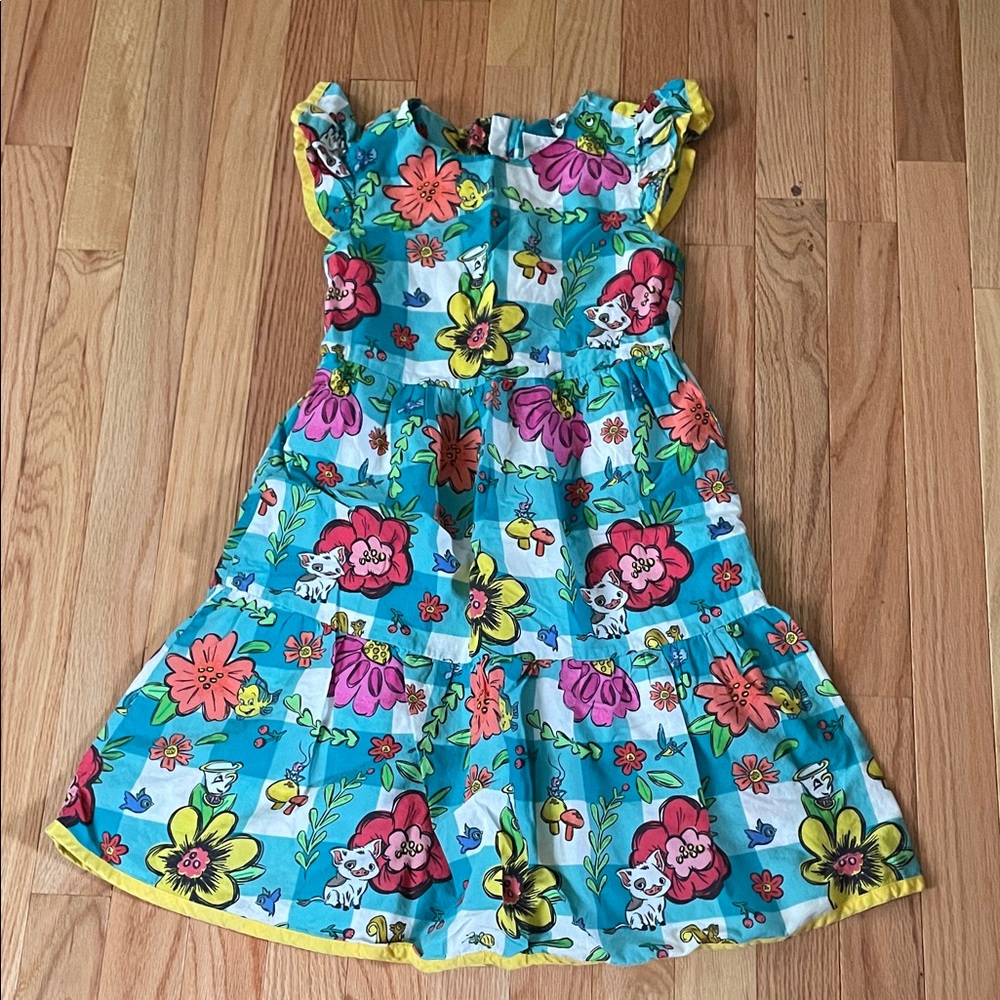 Disney Floral Kids Dress - Blue and Pink
